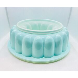 Classic Tupperware Jello Mold Ice Ring Pale Blue #1201 1202 1203 Vintage 3 Piece